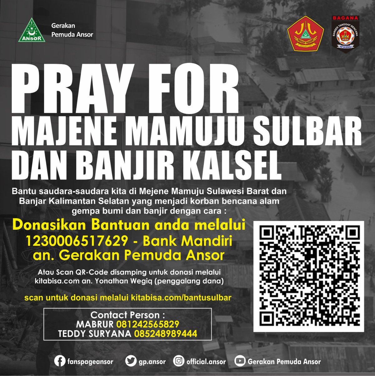 Ayo kita bantu saudara2 kita yang sedang tertimpa musibah.