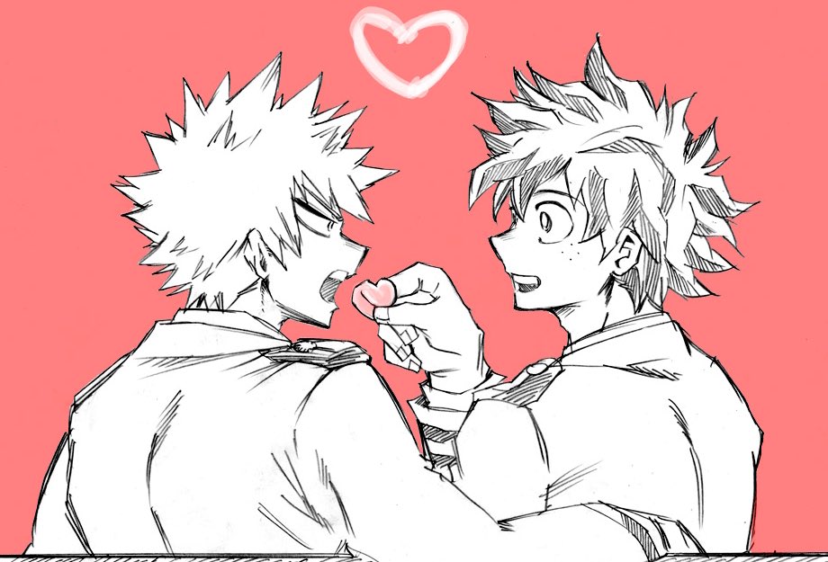 爆豪勝己 ,緑谷出久 「バレンタインはずっとチョコ作る出と勝描いてたんですが今年はちょっと違うお話描きた」|シトリのイラスト