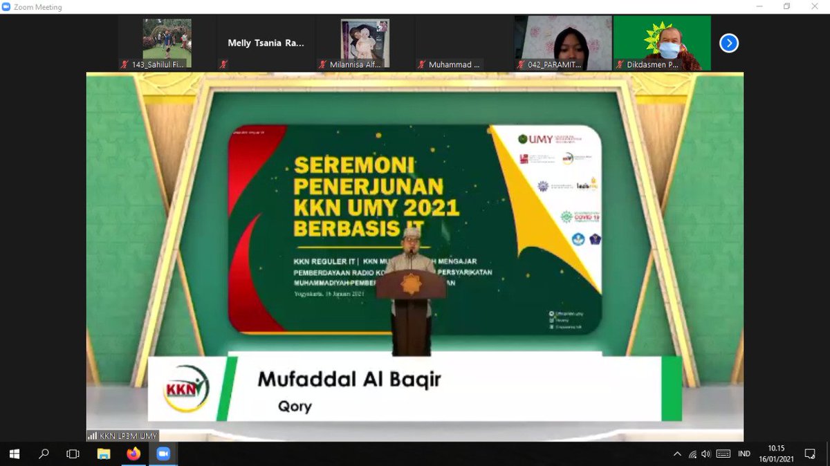 086Kkn's tweet photo. "Seremonial Penerjunan KKN UMY"
Bismillah SABRINA TABRIZ 20180410190 PDD Kelompok 086 ready to KKN IT UMY 2020.
@kknumy @UMYogya
#umyogya #umymengabdi #umybergerak #kknonlineumy #kknumy #kknvirtual2021 https://t.co/22j5mUfoSN