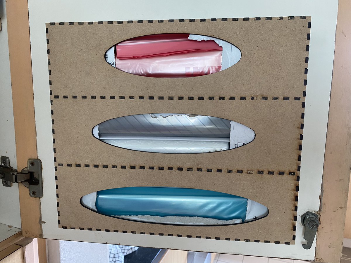 My custom laser-cut dispenser for IKEA zip-lock bags #DIY #makerspace