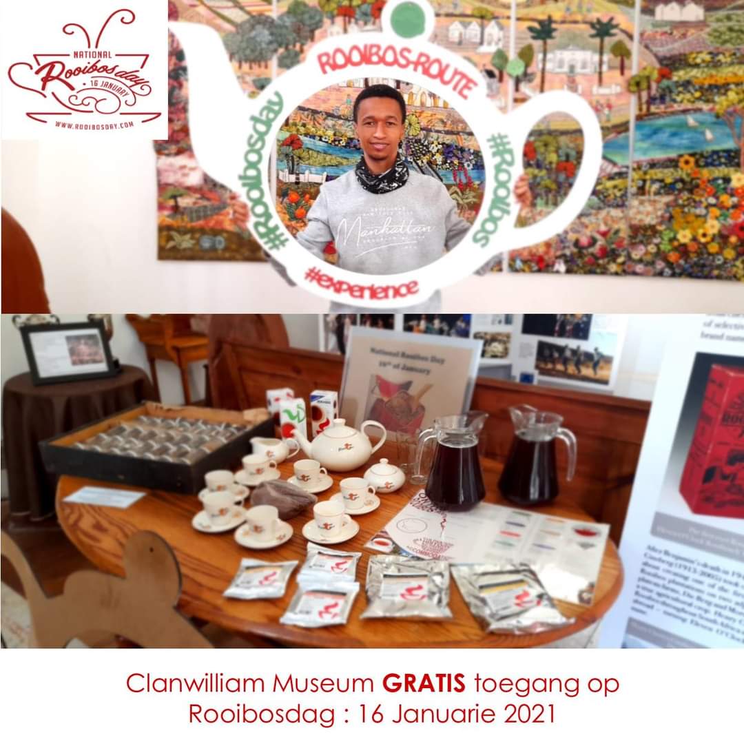 WeskusTourism's tweet photo. Clanwilliam Museum gratis toegang op #Rooibosdag!
Leer als oor die geskiedenis van Rooibos en vele meer oor die 7de oudste dorp in Suid-Afrika
#Rooibos #DrinkRooibos #Experience
#RooibosDay #weskus https://t.co/xVCDkkvjXP