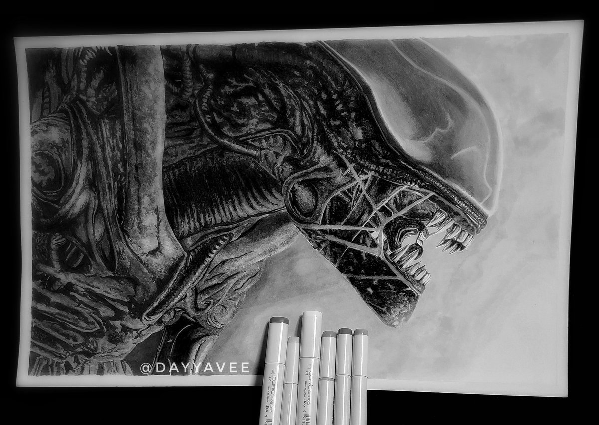 dayyavee's tweet photo. Marker level = Savage 
.
.
.
#dayyavee #alien #markers #ink #draw #drawing #illustration #sketch #art  #copicsketch #copicmarker https://t.co/1z8HMosVj5