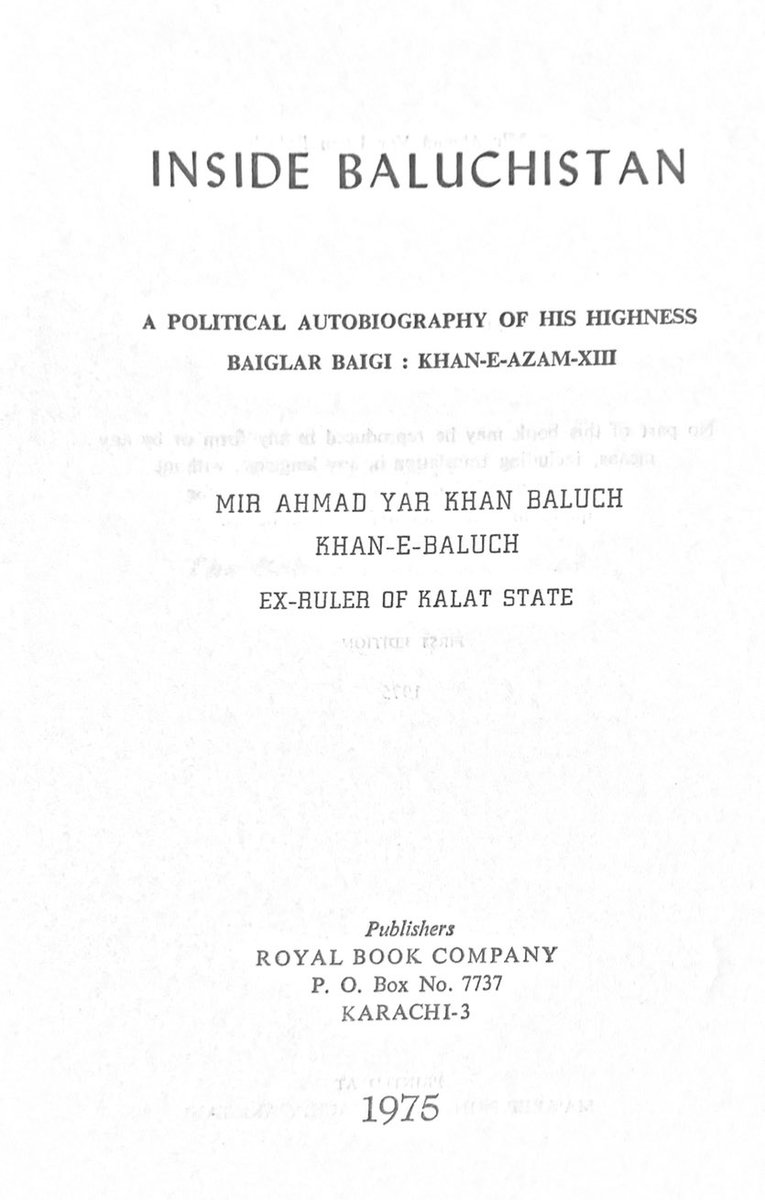 References:Above quotes excerpts are from:1-Mir Ahmed Yar Khan, Inside Baluchistan: Political Autobiography of Khan-e-Azam. Royal Book Company Karachi. 1975.Pages 83-93.2-Syed Yaqoob Bazmi.Muqaddama-e-Sirajul Absar, Vol 2. Page 1127./21