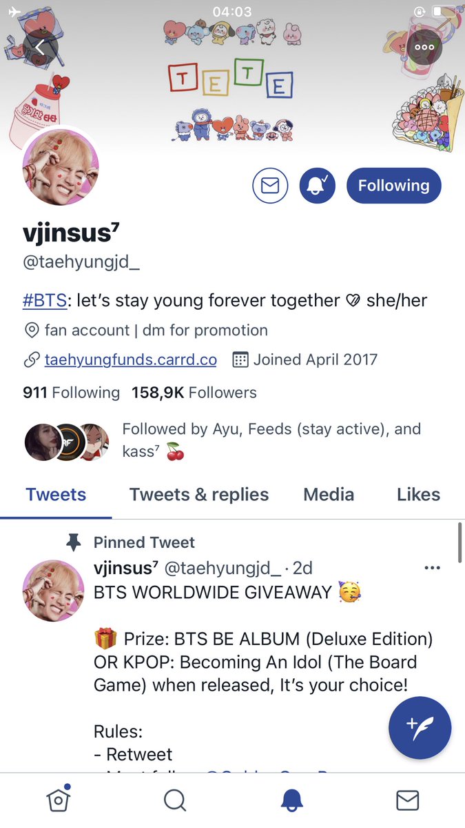 abyssskj's tweet photo. @taehyungjd_ @FwFeeds done^^ 

don't leave me @BTS_twt https://t.co/8qcOZEU2z5