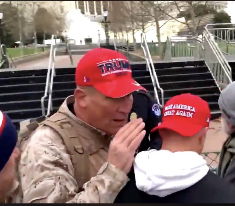  #breachteam6 - Key players, (pls help identify others).  #bigmagacamo  #fedboomer  #crowdcontrol (commander)  #whitehoodie  #whitepantsguy  @jsrailton #4)  #blueplaid  #beeniegiant feel free to name others. Who took white hoodies coat at first gate?  srcvidsindsc