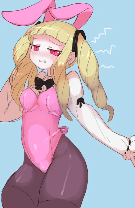 バニー衣装のシルヴァ、自分も描きたくなったので描いてみたけどノリノリで着るのか珍しく照れるのかどっちなんだろう… 