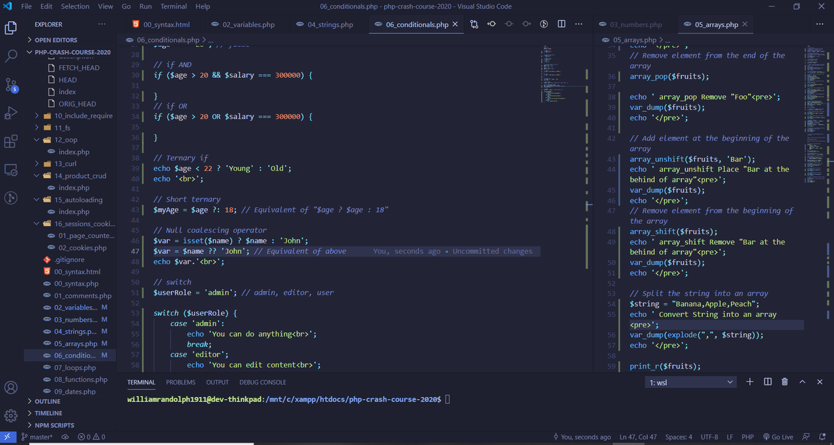 William52821032's tweet photo. Drilled through some PHP conditionals for control flow. I hope everyone is well and taking breaks to foster good health.
#365CodingPhaseChallenge #CodingPhase #TheCodingWay https://t.co/21IKQb6CPg