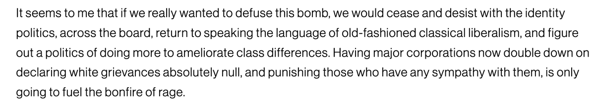 Finally (I tie the knot back to Robert George, calling for classical liberalism), Dreher calls for 'old-fashioned classical liberalism' to 'defuse the bomb'. Now, I would like to agree. I would. I would be happy to get classical liberalism and defuse the bomb. But! 16/