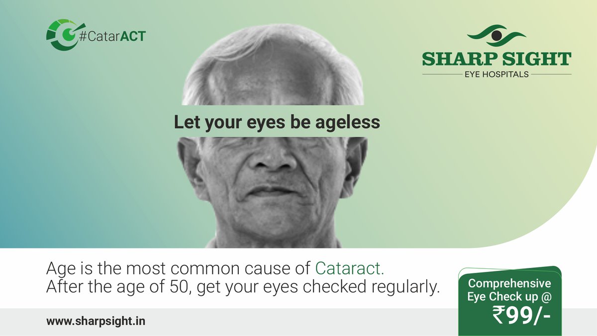 sharpsightdelhi's tweet photo. Age is the most common cause for the development of #Cataract, which is a clouding of the normally clear lens of your eye. Hence, it is important to go for regular #eyechecks if you are above the age of 50, to ensure a healthy #vision for a happier life.
#SharpSight https://t.co/9ZaVQhW7WR
