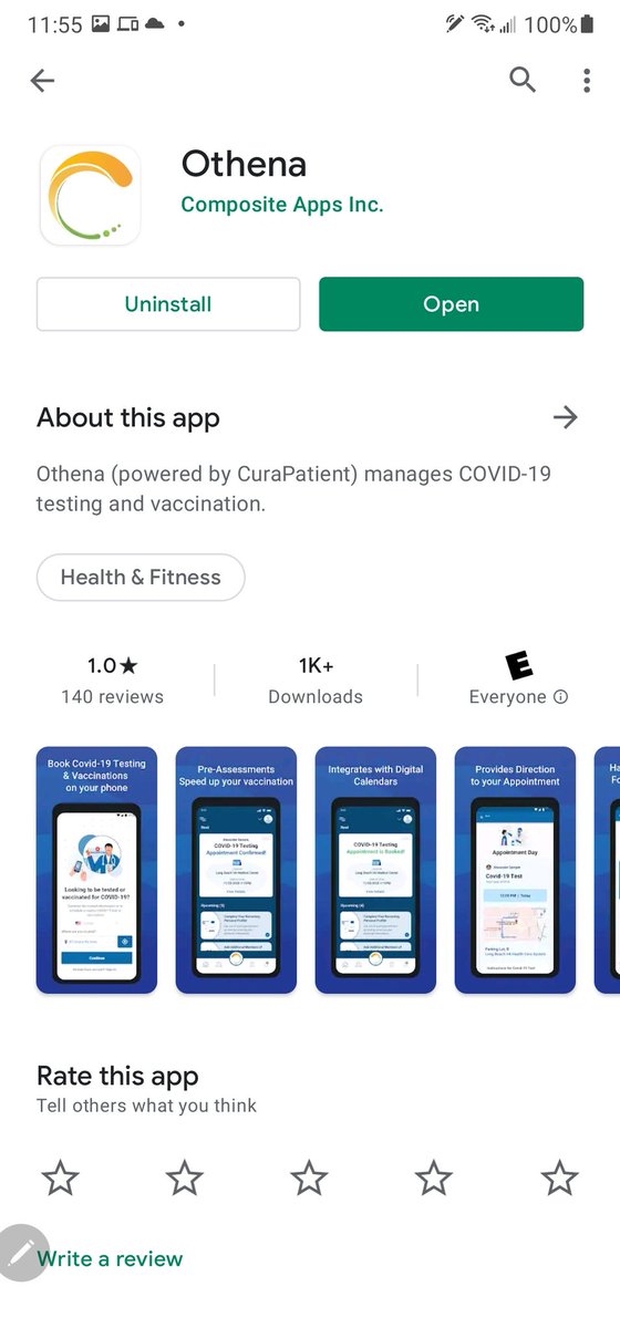 I was using desktop for  @CuraPatient  http://www.othena.com&nbsp; for orange county. No luck so midnight via mobile I get this.. I'm on android. 1k downloads .. you had 1 job... Is it like this in every city & state? They should have used  @CarbonHealth