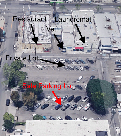 The site in question is a municipal lot off of Sherman Way behind a laundromat, a Chinese restaurant, and veterinarian clinic. These businesses have another parking lot that would not be affected by the change.