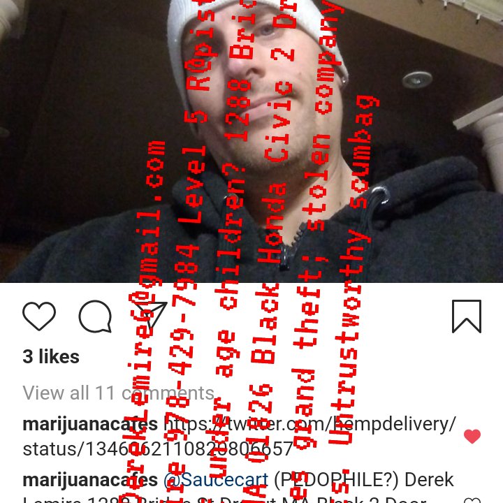 TyngsboroMenu's tweet photo. @biggjerm777 @LemireDerek @snkr_twitr D o n()t trust @ny Lemire especia11y head l()se r @LemireDerek https://t.co/luH13DIrb9