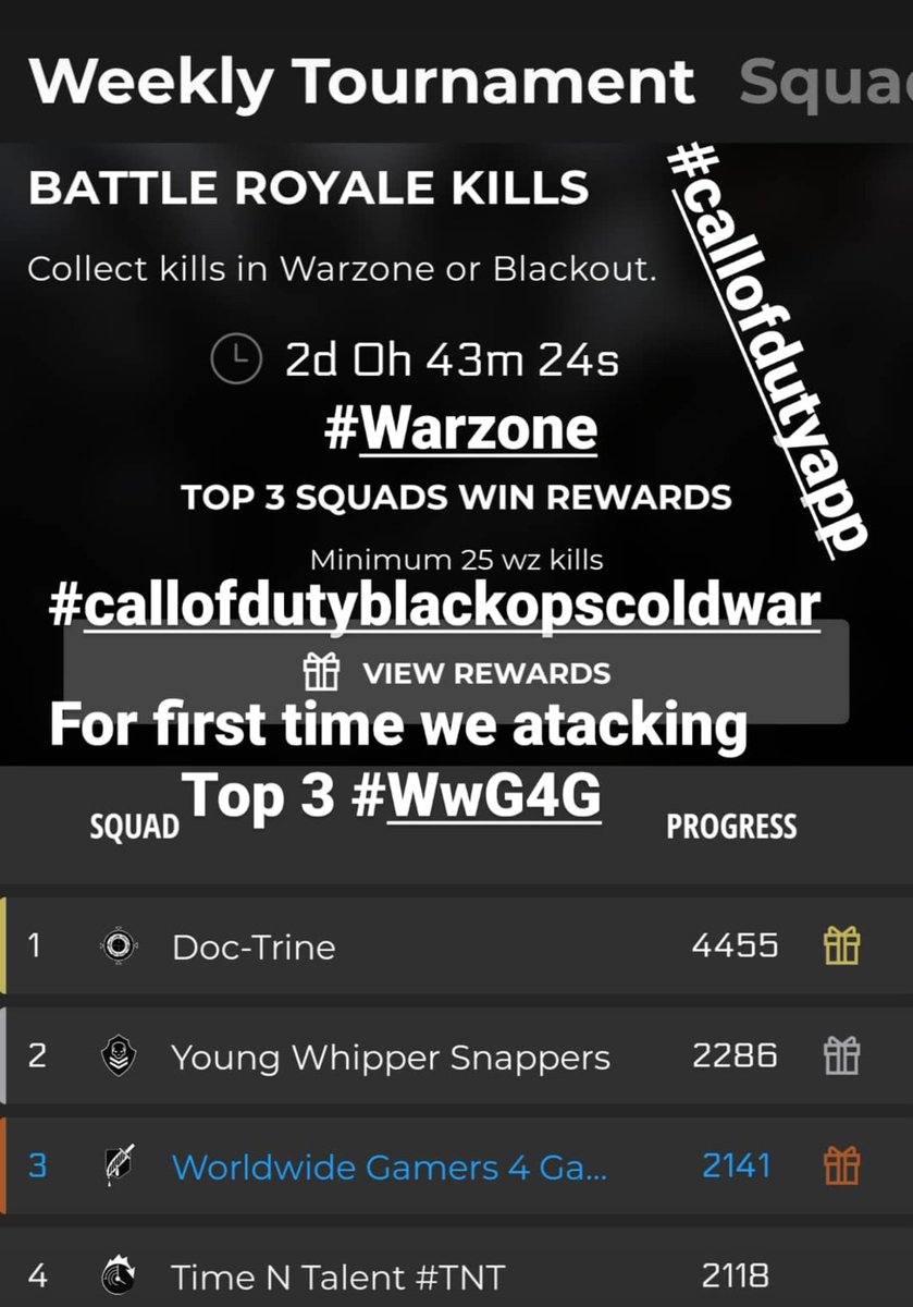 WwG4G's tweet photo. Worldwide Gamers 4 Gamers now live in #CallofDutyapp #CallofDuty from Android or apple strore
Log in or sign up to original app and founding our team #WwG4G and sign up..all peoples very welcome..stay tuned on our page for more info. https://t.co/lTxQ36BcXO