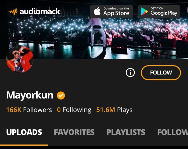 Streams Audiomack Fireboy - 204mMayorkun- 51m Spotify listenersFireboy - 500k+Mayorkun - 300K+Spotify streams Fireboy - only LTG has over 45m streams Mayorkun career streams- 15m