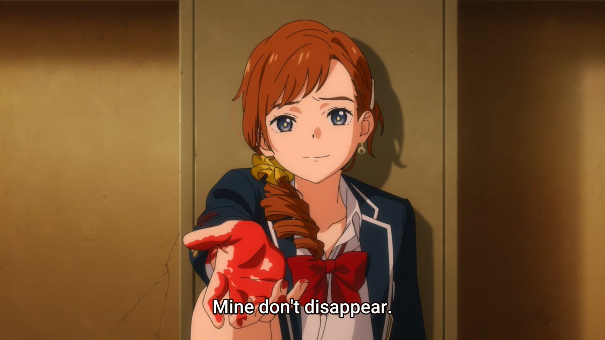 Her injuries disappear whereas Kurumi's don't. Notice how later on she says that Ai would be fine as long as her eyes and heart are okay. I would assume that she's implying that as long as her eyes avert from the truth, and that her heart does not act upon the injustices-