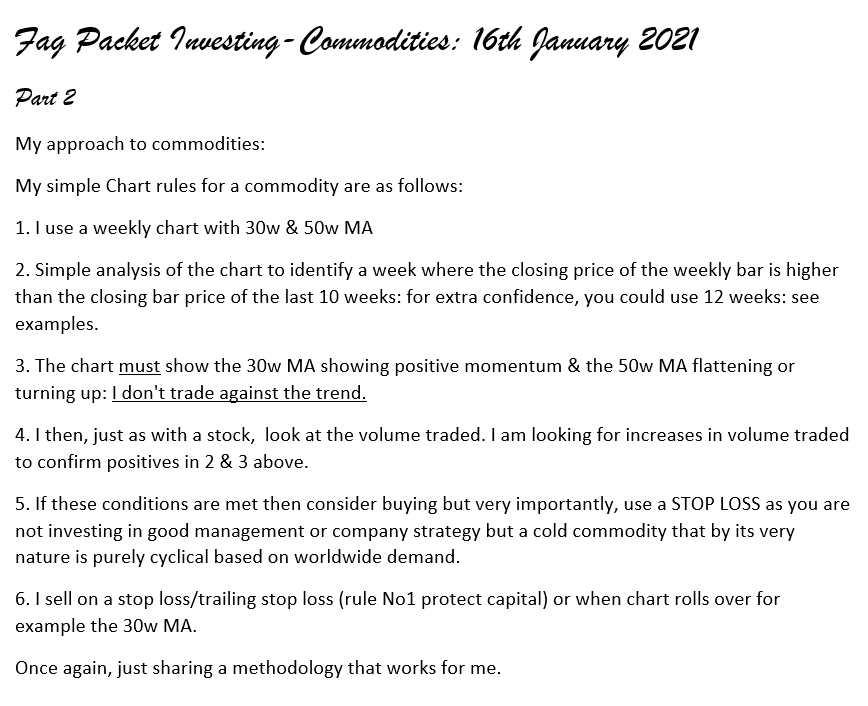 Part 2: The approach to a fair extent includes some simple elements the Turtle Traders & that of Mark Shipman plus my twist to hopefully give me an edge yet nothing is guaranteed and you have to run + add to your winners and importantly cut losers fast.