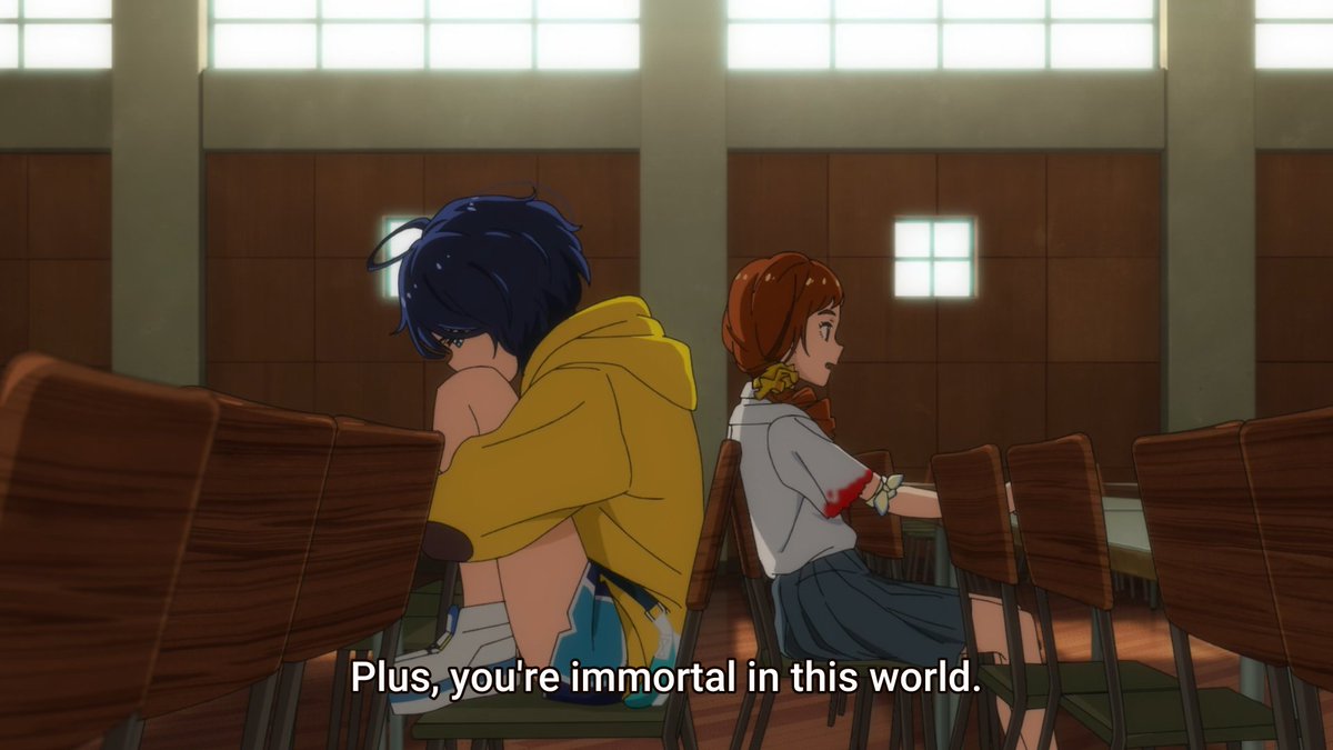 Her injuries disappear whereas Kurumi's don't. Notice how later on she says that Ai would be fine as long as her eyes and heart are okay. I would assume that she's implying that as long as her eyes avert from the truth, and that her heart does not act upon the injustices-