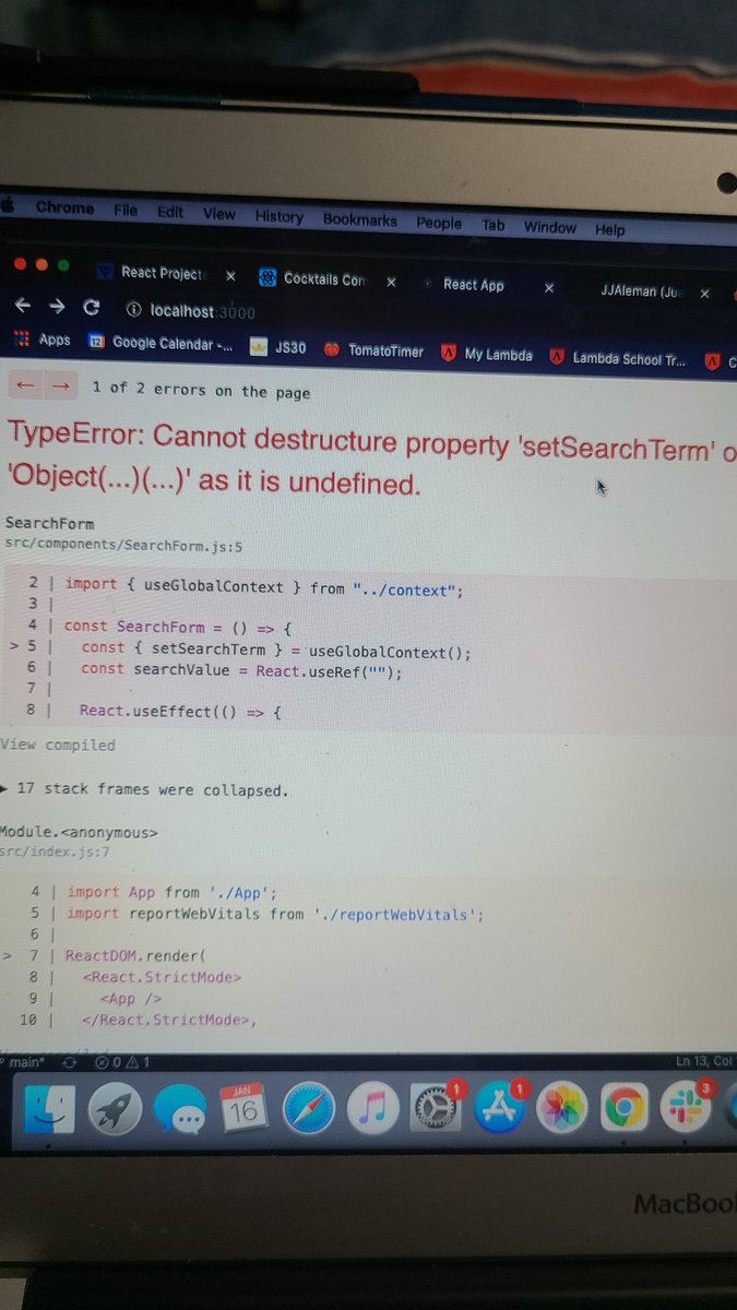 codingInBlue's tweet image. Any #React wizards?! Stuck on this bug...sorry for the bad quality...#100daysofcode #CodeNewbie #coding