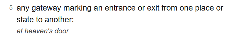 2) More double meanings exist:KeyDoorCould a reference to "door of all doors" mean an opening to knowledge instead of a physical door?