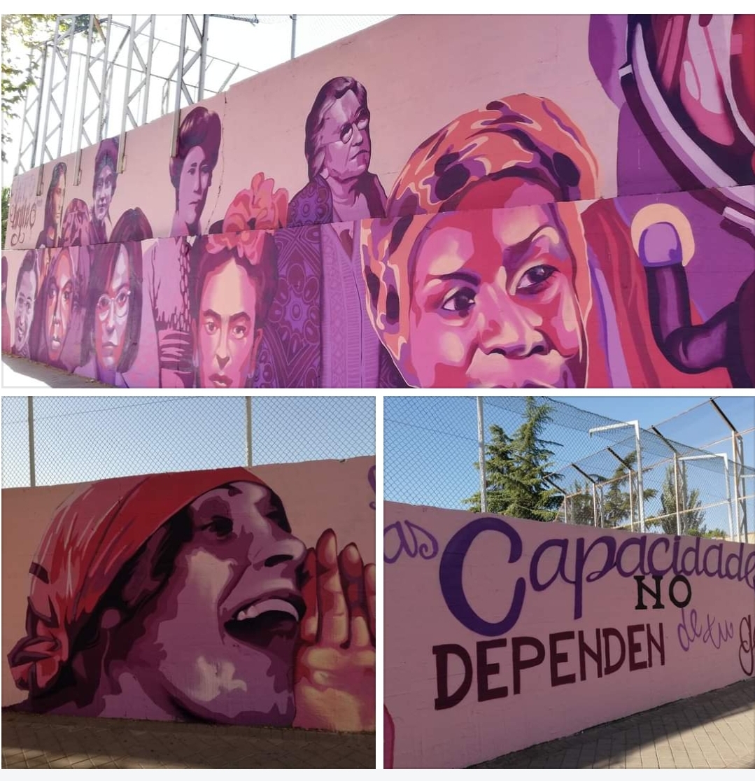 En 2018 se aprobó la iniciativa de la Mesa para realizar este mural en el Polideportivo la Concepción, ahora Vox presenta una propuesta para quitarlo que se verán en el próximo pleno del distrito #NiUnPasoAtras contra la #ViolenciaDeGenero