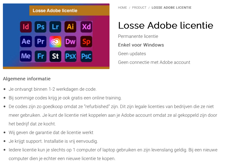 Op NU.nl en AD.nl zie je de laatste tijd vaak ads of advertorials over goedkope #Adobe video-trainingen van interplein.nl inclusief licentie voor € 39 !! uitjeskrant.nl/adobe-design-e…
Te mooi om waar te zijn, natuurlijk... 😠⚠️