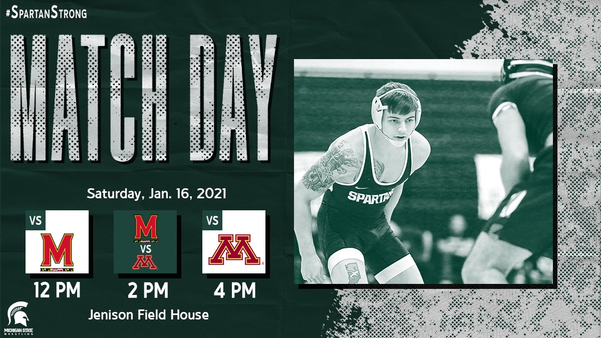 It's HEEEEEEEEERRRRREEE!!

It's Match Day &amp; the '21 season-opener!

Starting off w/ tri-meet at Jenison vs Maryland &amp; Minnesota!

MSU vs. UMD - 12 pm
UMD vs. MINN - 2 pm
MSU vs. MINN - 4 pm

Lineups: bit.ly/WR21TriMeetFlip

Watch: bit.ly/WRBTNPlusMSUUM…

#SpartanStrong #GoGreen