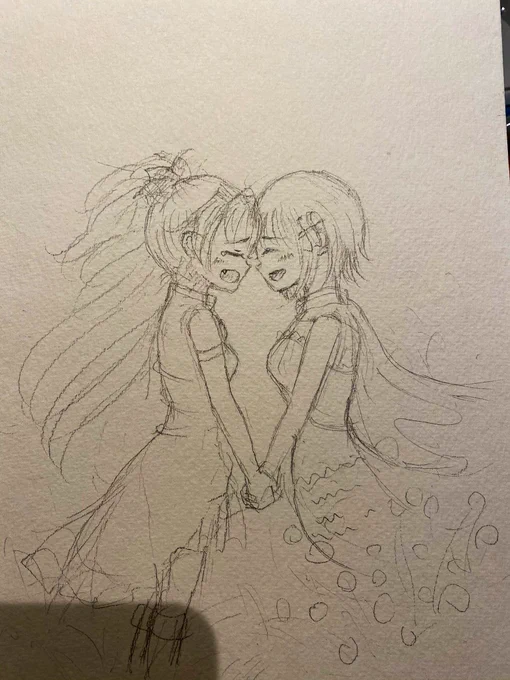 ラフの時点でもう泣いてる 