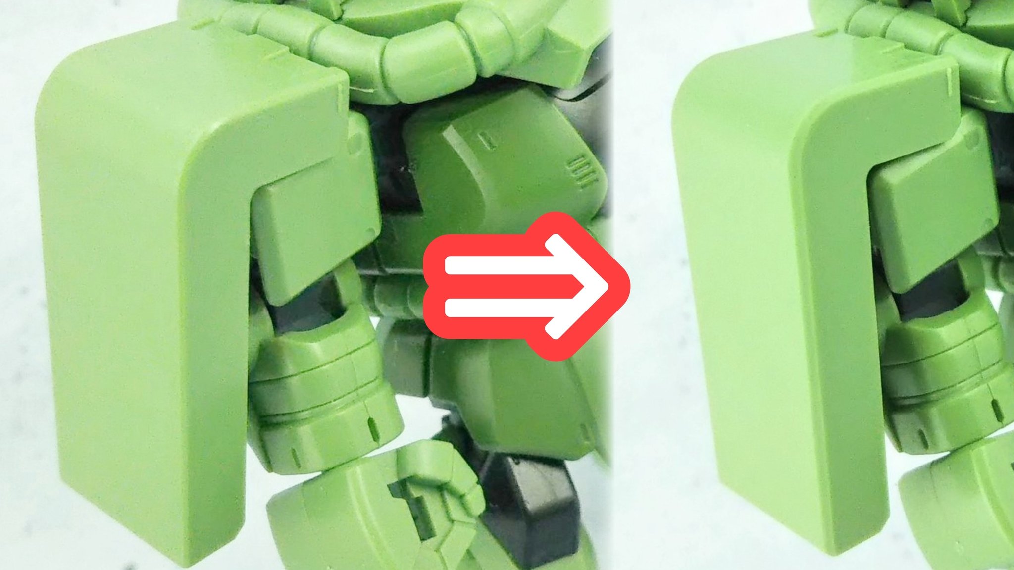 Twitter 上的 永遠の蒼 絶対失敗しないc面出し 瞬間接着剤でプラ板にデザインナイフの刃を のように貼り付け プラ板をパーツに当てながら刃を左右に移動させパーツの角を削る プラ板のお陰で刃の角度が固定されるので角を均一に削れます T Co 9wiplxcgnk