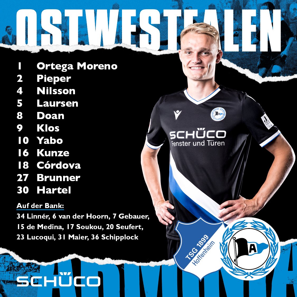 Das ist unsere Aufstellung für #TSGDSC! 💪
Es beginnt die gleiche Elf, die am Sonntag drei Punkte gegen Hertha holen konnte. https://t.co/cg9t2CDA0U