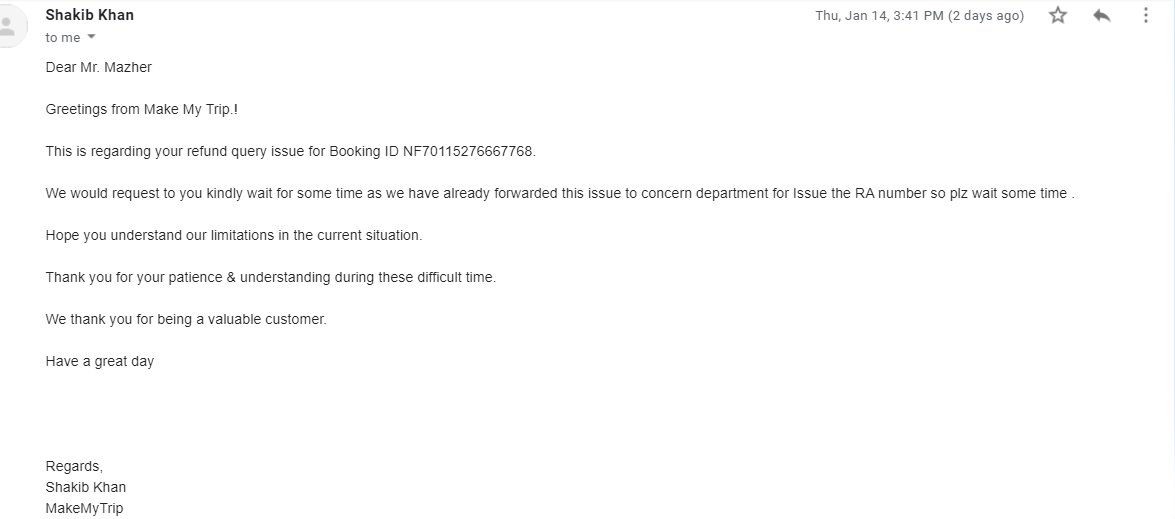 MazherHassan's tweet photo. @Kenuite1 @deepkalra I don't understand why #MMT is acting like this.
@airindiain already asking RA number for the bookingID-NF70169266885980. I would like to request both the team Air India &amp; @makemytripcare to coordinate and resolve this. https://t.co/EU1iGLgjZY