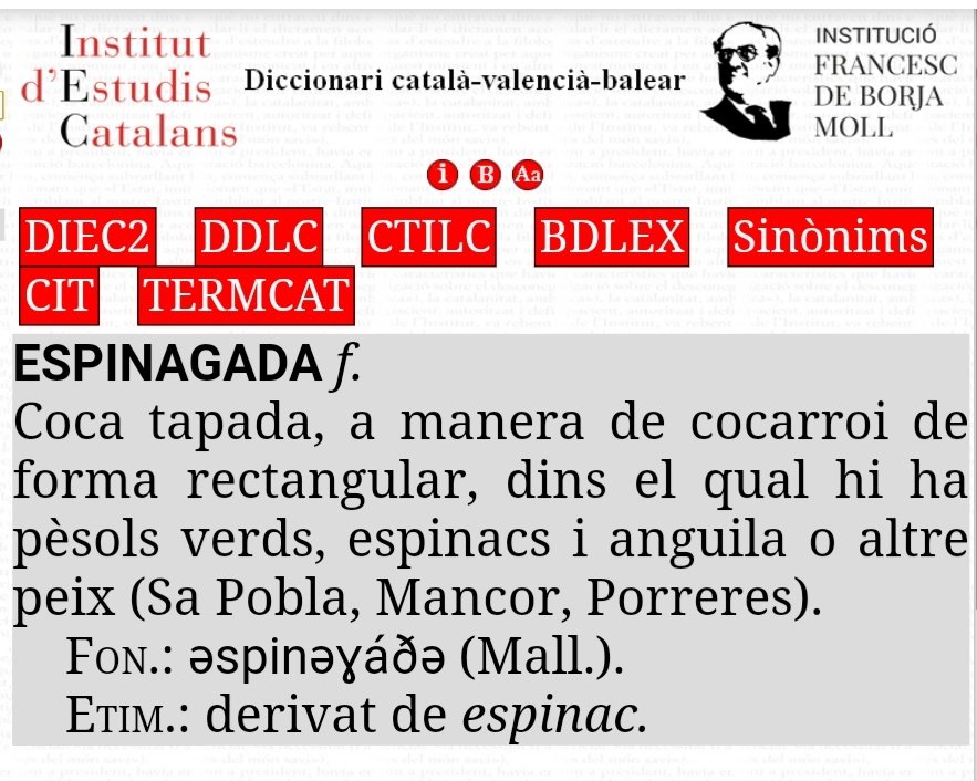 bielxiu's tweet photo. Podria ser, però, que aquesta febre de l'espinagada fos un retorn a un costum generalitzat que havia quedat reduït a alguns pobles? Per exemple, el @DCVB_mots recull el mot a Mancor i a Porreres (a part de sa Pobla) i ens informa que espinagada fer d'espinac (se'n posa ara?) https://t.co/JsvVlsWQIQ