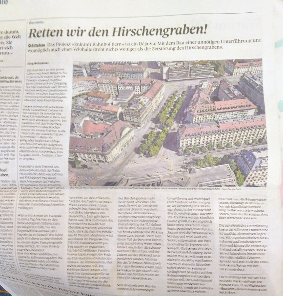 Rettet den Hirschengraben! Nein am 7. März!