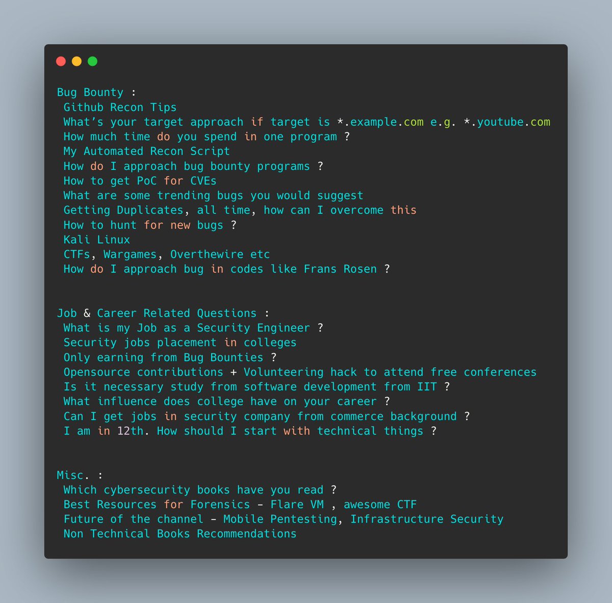 AseemShrey's tweet image. This was an awesome stream on "Common API bugs" and then QnA.
Have timestamped the whole video and it's here to watch
Video is blurry at some places, apologies for that :/
youtube.com/watch?v=WdMkviโฆ
Thanks :)
Some of the questions :
#bugbounty #hackingsimplified #cybersecurity