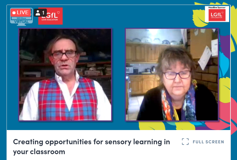 SENDShowUK's tweet photo. Free-to-attend session starting now with @caroljallen and @Johngalloway ๐คฉ
Join in and find out how to make sensory learning opportunities in your classroom!
@LGfLIncludED @LGfL #SENShowVirtual https://t.co/rMlDpvYyuA
