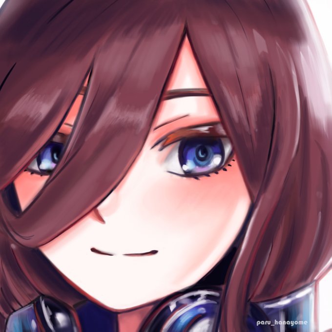 paru_hanayomeさんがTwitterに投稿した中野三玖(五等分の花嫁)のイラスト。