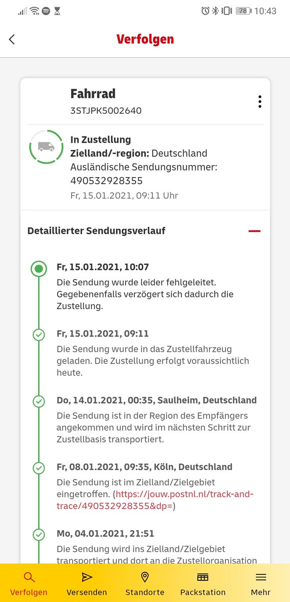 tf1893's tweet photo. @DHLPaket wenn das Paket gestern nur in das falsche Fahrzeug geladen wurde und immer noch im richtigen Paketzentrim ist, warum wird dann heute kein neuer Zustellversuch Unternehmen? https://t.co/hmFU6vg4P8