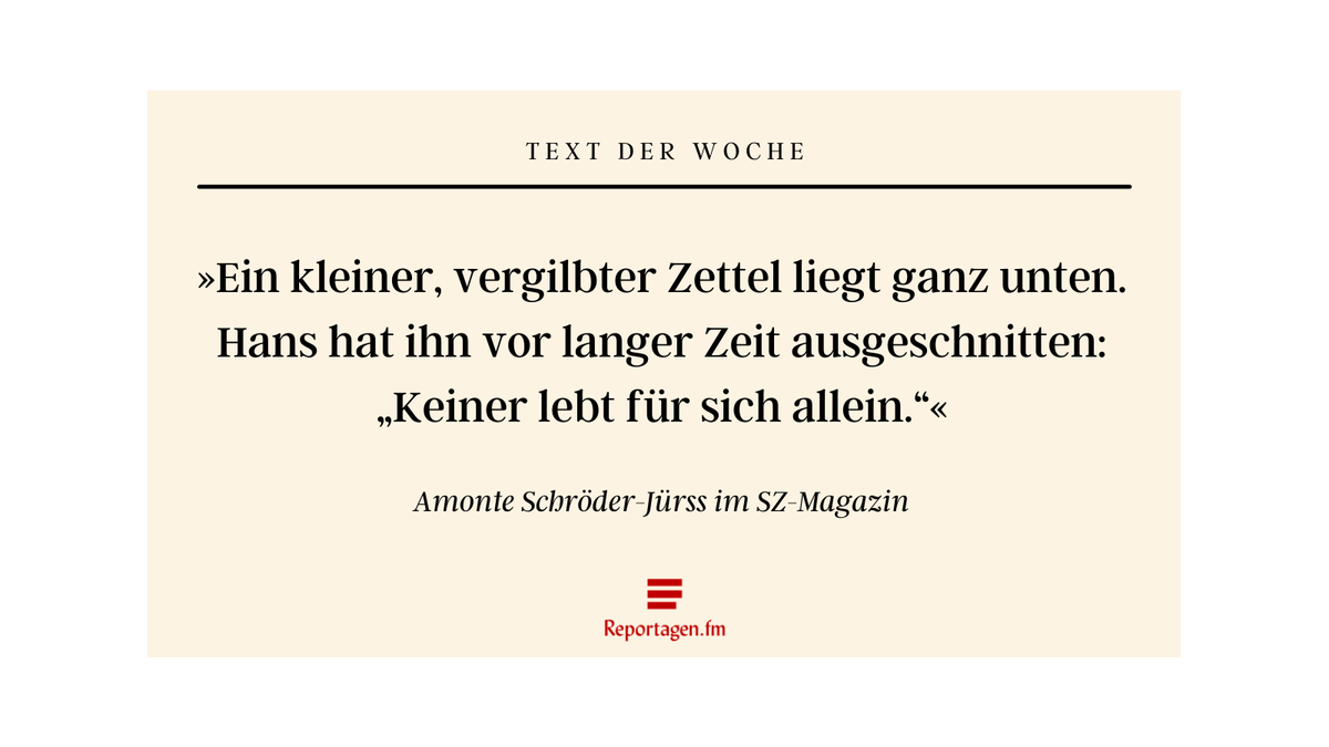 ReportagenFM's tweet photo. Hans Daiber wurde mit einer kognitiven Behinderung geboren. Nach dem Tod seiner Eltern kümmert sich ein ganzes Dorf um ihn. Diese bewegende Geschichte schreibt @amonte_schroe im @szmagazin auf und liefert uns damit den ersten #TextderWoche: https://t.co/ckfMO3n36j https://t.co/9hF7t0gGdN