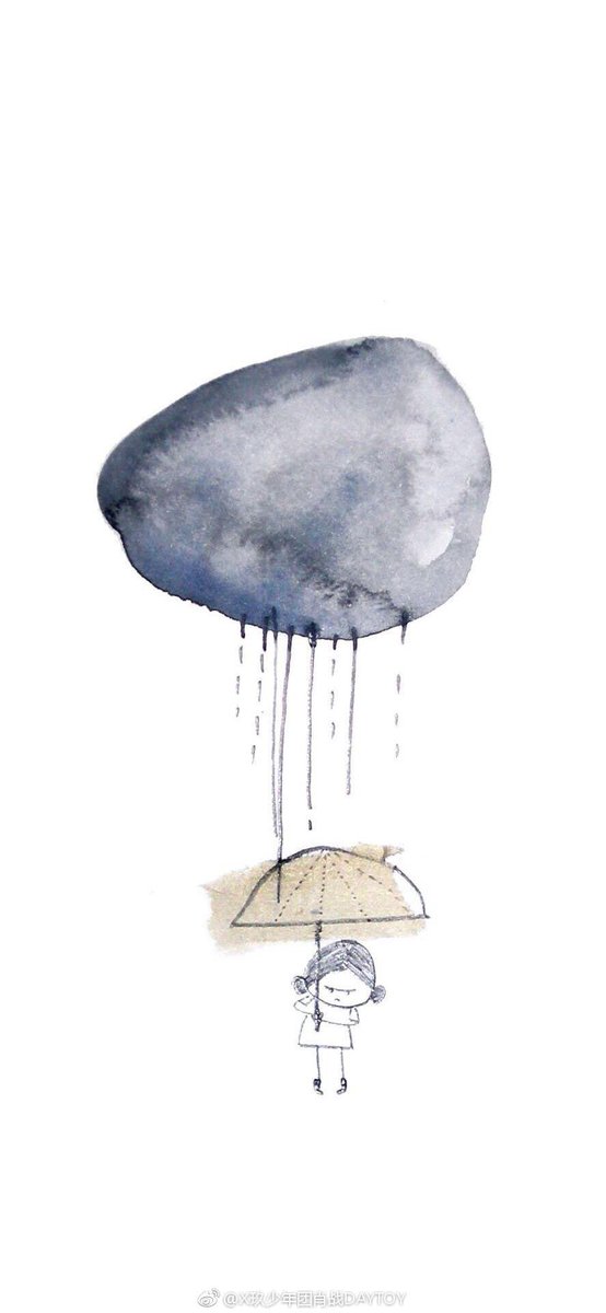 when he got into dispute with his company, in early 2019 his schedules were getting cancelled after being confirmed and fans were really upset, so he posted this picture of a girl with an umbrella under a rock. 石雨 rock rain时雨 momentary rain