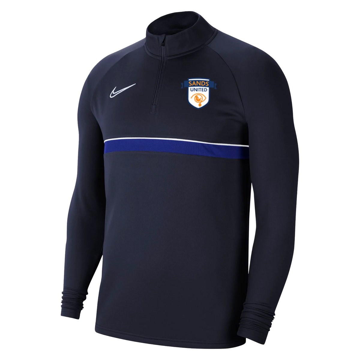 The new NIKE 2021 Academy 21 Drill Top embroidered with a Sands United FC Club Badge