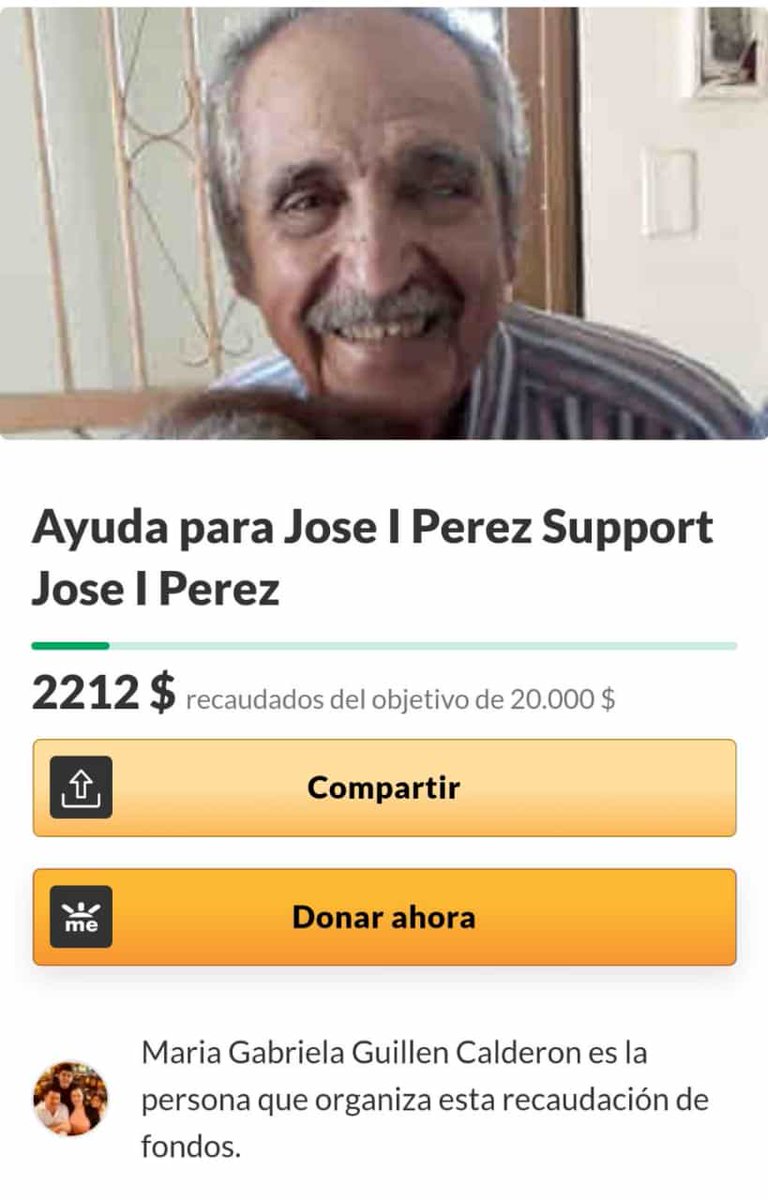 cperezguillen's tweet photo. Agradezco toda la gran ayuda q pueda no dar para mi papá https://t.co/PEYGk9lPO5