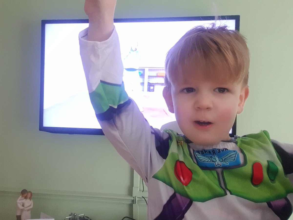pauldavies's tweet photo. Malachi (from Swansea) was so excited to see your fancy dress yesterday! @thebodycoach #twins #buzzlightyear https://t.co/9lihKHnqz5