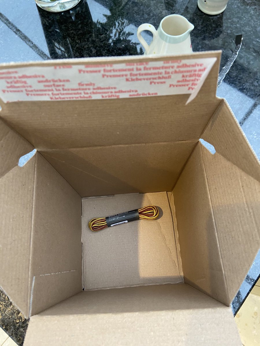 ⁦<a href="/Timberland_EU/">Timberland Europe</a>⁩ you’ll be pleased to know that my boot laces arrived totally undamaged!! Please consider appropriate packaging.