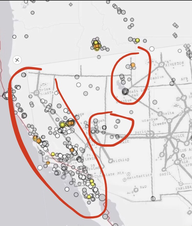 There been 240% increase in earthquakes at a dept of around 8-10km the last time I analysed the data. Majority of these were in areas which the old underground base maps aligned to.