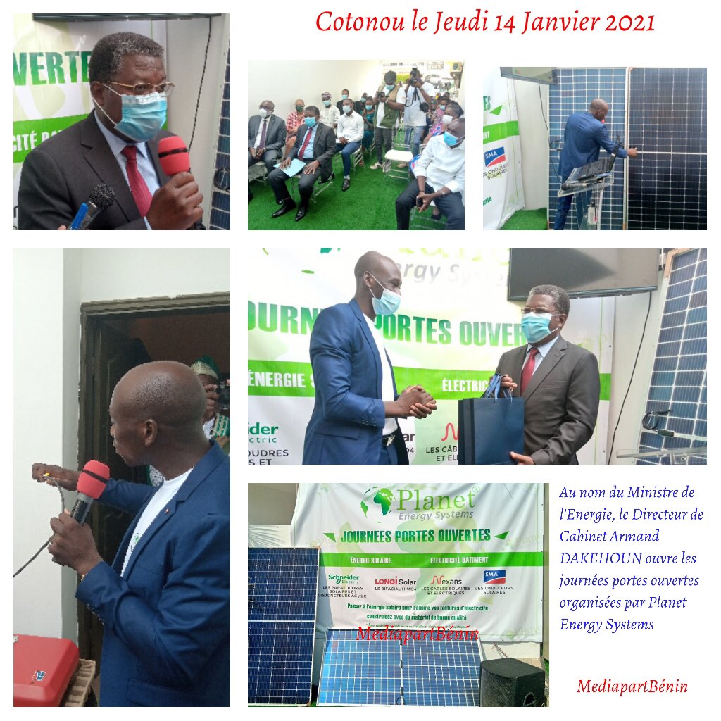 PlanetEnergySy3's tweet photo. 🇧🇯 *ENERGIES RENOUVELABLES AU BÉNIN*

Les parades du HIMO4 de @longi_solar 

*LE DIRECTEUR DE CABINET DU MINISTRE DE L'ÉNERGIE OUVRE LES JOURNÉES PORTES OUVERTES ORGANISÉES PAR @PlanetEnergySy3  À COTONOU*

#MediapartBénin
https://t.co/1gwpVsCL6e https://t.co/efqIevBrI9