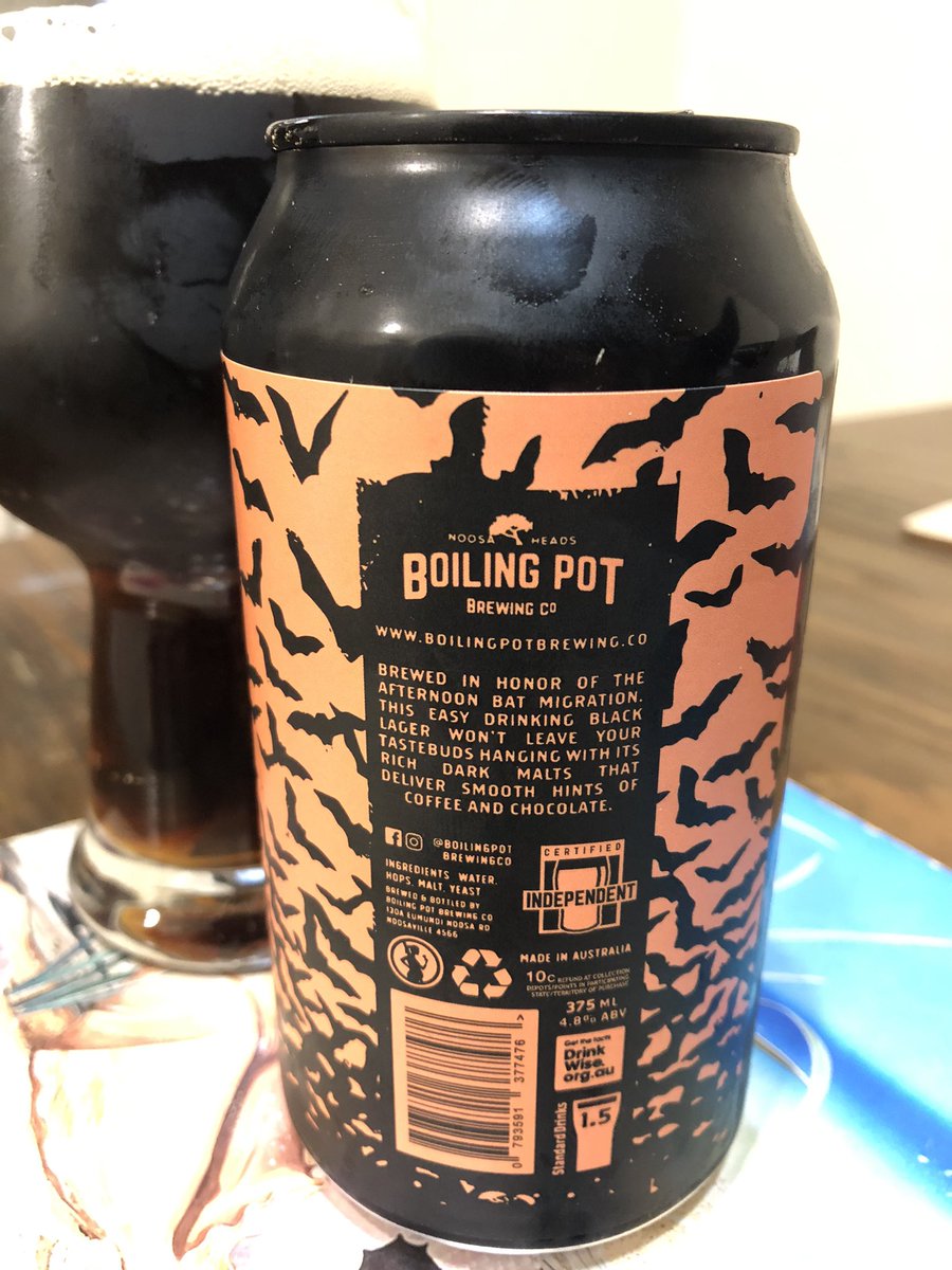 newietraveller's tweet photo. Queensland’s Noosa is know as quality place to live &amp; visit. Noosa is also home to some excellent Craft Brewers; Boiling Pot Brew Co is exceptional. ‘Bat Migration’ 4.8% Black Lager is superb coffee notes up front with dark chocolate finish. A sessionable beer #beer #BoilingPot https://t.co/UCEk11icpt