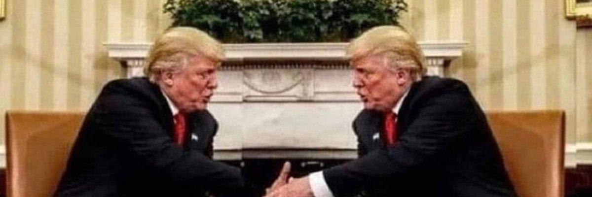 16 January 2021  #MAGAanalysis  #Overturn The Man Who Met HimselfFirst, I have to again thank  @BernadetteMay for the delightful and foretelling new banner photo I stole from her. It is truly profound and hopefully prophetic.