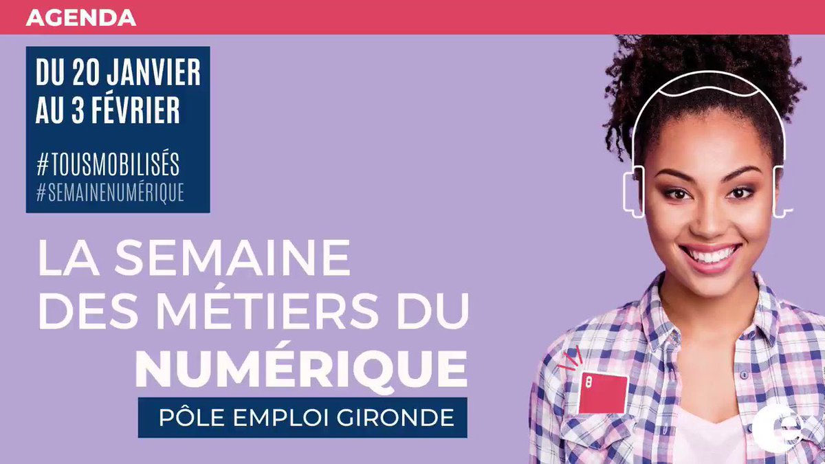 3ème édition de la #SemaineNumérique #AvecPôleEmploi #Gironde du 20/01 au 3/02 ! Près de 20 RDV en ligne pour découvrir les métiers, les formations et échanger avec les entreprises qui recrutent près de chez vous ! #emploi #digital #recrutement 👉bit.ly/35IsdE8
