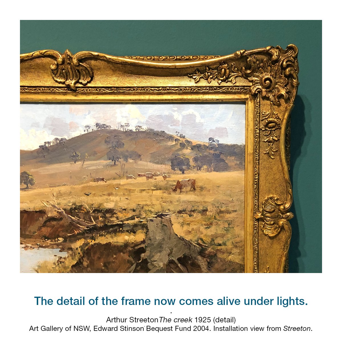 Many of these frames required intensive cleaning to remove dirt or bronze overpaint from the original surface, and each object needed a very different approach to achieve the best result. #AGNSWConservation  #ArtConservation  #FrameConservation