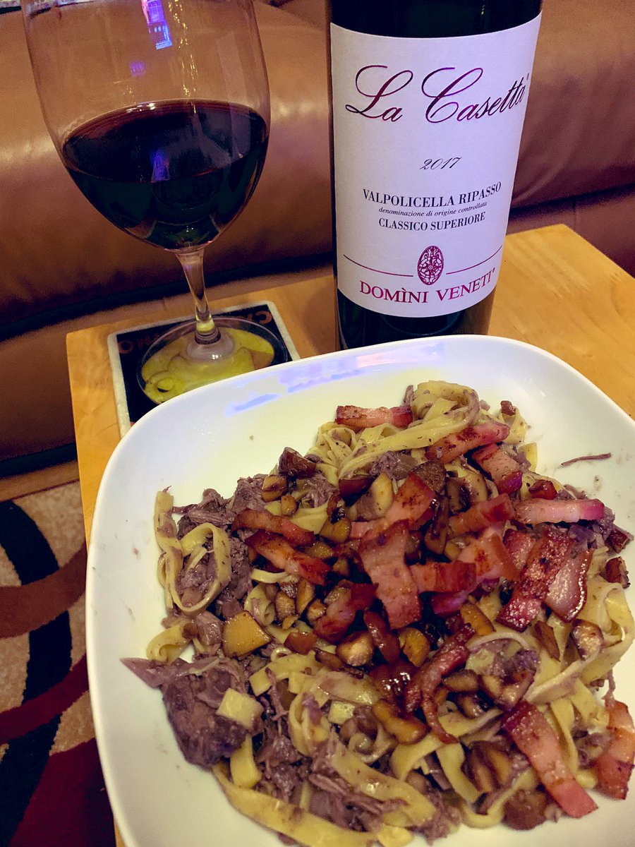 MrsFlemwad's tweet photo. Loving the look of the monkfish satay on @SaturdayKitchen 
This was my attempt at @TheoRandall ‘s duck ragu (complete with Valpolicella) over Christmas.  Tasted better than the presentation. https://t.co/0LgJ04Ysm9