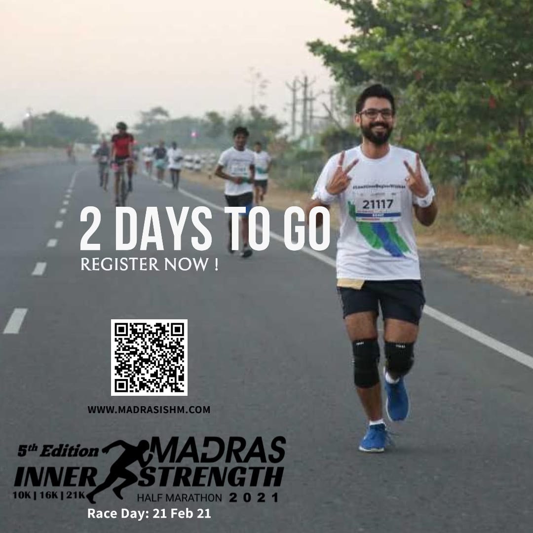 NarayanMudumbai's tweet photo. Want to experience a runners high on a flat track on a scenic and IAAF AIMS certified route. Then simply register on https://t.co/j2NH3Rm3qa. Hurry limited slots available! Last 2 days. #GoLimitless #LimitlessBeginsWithin #MadrasISHM2021 #NammaChennai https://t.co/6tOUtxe7ns